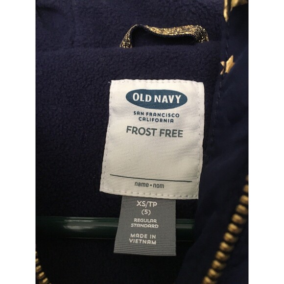 Old Navy Frost Free Girls Star Pattern Full Zip Puffer Coat Jacket Size XS - Picture 5 of 10